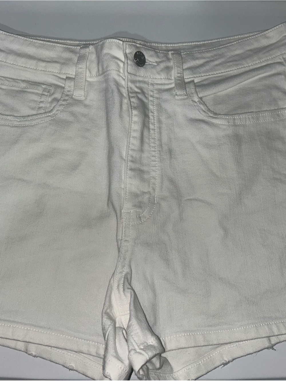 High-Waist White Women's Denim Shorts